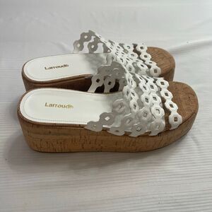 Larroude Charli White Mule Sandals Size 8 New